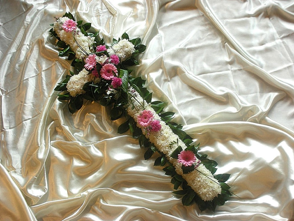 Funeral Cross with foliaged edge