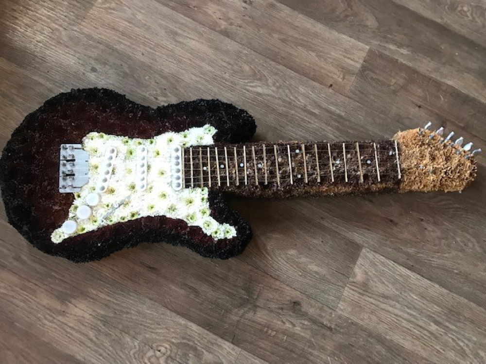 Guitar Funeral Flower Tribute