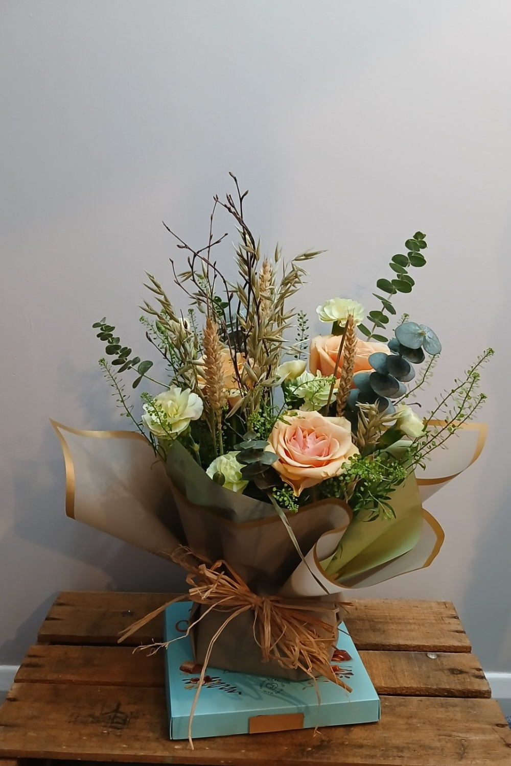 Natural Style Flower Posy and Chocolates