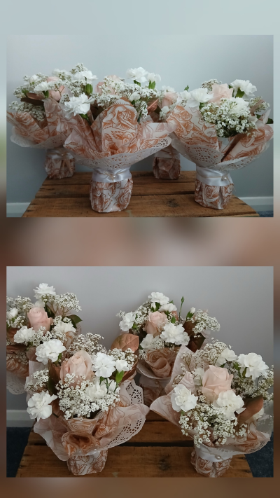 Celebration Table Posies (Set of 4) - Flower arrangements for party, birthday, celebration, baby shower from By Arrangement Gosport. Florist in Gosport. Local florist flower delivery.