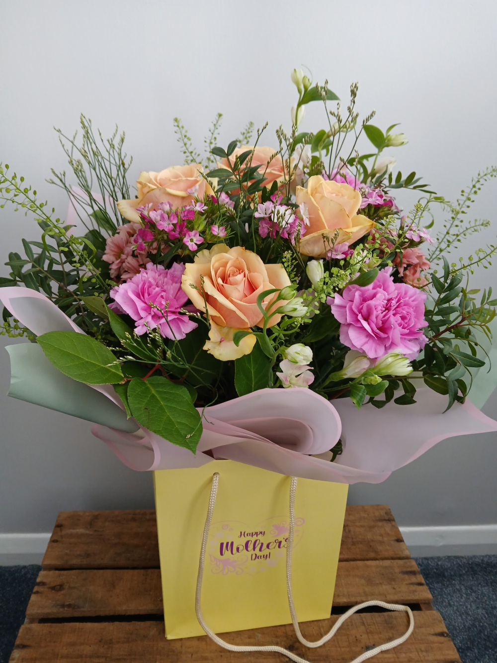 Mother's Day Flower Bag Pink/Peach