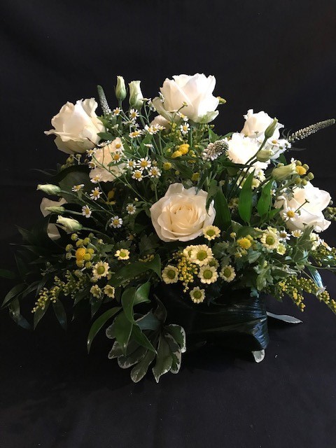 Funeral Posy in whites and creams